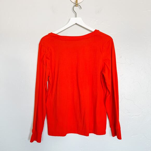 Disney Red Minnie Mouse Winter Bow Long Sleeve Tee Large - Picture 3 of 4